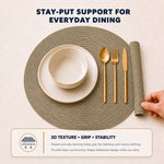Natural | Natural placemat raised anti-slip double-layer backing