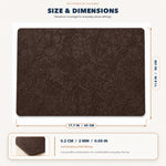 Chocolate | Chocolate Embossed Mandala Floral PVC Placemats dimensions: 45 × 30 cm (approx. 17.7 × 11.8 in)