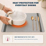 Silver Gray | Silver Gray rectangular placemat with heat resistance up to 176°F