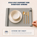 Silver Gray | Silver Gray placemat raised anti-slip double-layer backing