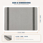 Silver Gray | Silver Gray Herringbone Double-Stripe PVC-Polyester Placemats dimensions: 45 × 30 cm (approx. 17.7 × 11.8 in)