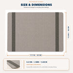 Taupe | Taupe Herringbone Double-Stripe PVC-Polyester Placemats dimensions: 45 × 30 cm (approx. 17.7 × 11.8 in)