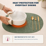 Sage | Sage oval placemat with heat resistance up to 176°F