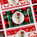 Red-Green Christmas Plaid Christmas PVC placemat | five-print assortment with the selected design featured