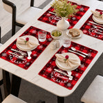 Santa Hat Plaid Christmas PVC placemat | Christmas table setting
