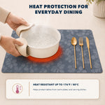 Slate Blue | Slate Blue rectangular placemat with heat resistance up to 176°F