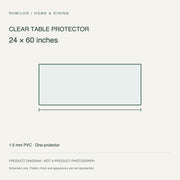 Clear Table Protector — 24 × 60 inches — original schematic diagram, not a photograph