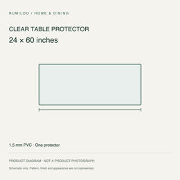 Clear Table Protector — 24 × 60 inches — original schematic diagram, not a photograph