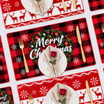 Christmas Wreath Plaid Christmas PVC placemat | five-print assortment with the selected design featured