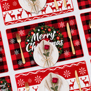 Christmas Wreath Plaid Christmas PVC placemat | five-print assortment with the selected design featured