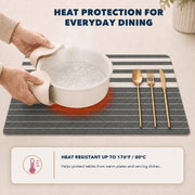 Dark Green | Dark Green rectangular placemat with heat resistance up to 176°F