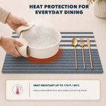 Denim Blue | Denim Blue rectangular placemat with heat resistance up to 176°F
