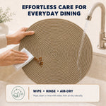 Camel | Camel placemat rinse and air-dry care guide