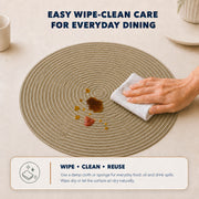 Camel | Camel placemat wipe-clean care guide