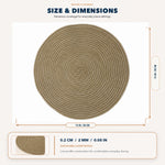Camel | Camel Concentric Woven Round Polyester Placemats dimensions: 38 cm diameter (approx. 15 in)