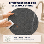 Charcoal | Charcoal placemat rinse and air-dry care guide