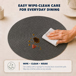 Charcoal | Charcoal placemat wipe-clean care guide