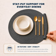 Charcoal | Charcoal placemat raised anti-slip double-layer backing