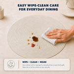 Cream | Cream placemat wipe-clean care guide