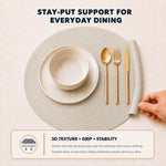 Cream | Cream placemat raised anti-slip double-layer backing