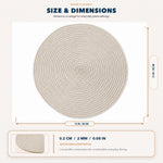 Cream | Cream Concentric Woven Round Polyester Placemats dimensions: 38 cm diameter (approx. 15 in)