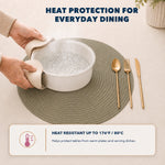 Natural | Natural round placemat with heat resistance up to 176°F