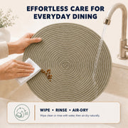 Natural | Natural placemat rinse and air-dry care guide