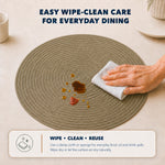 Natural | Natural placemat wipe-clean care guide