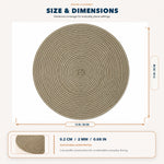 Natural | Natural Concentric Woven Round Polyester Placemats dimensions: 38 cm diameter (approx. 15 in)