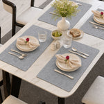 Silver | Silver Embossed Mandala Floral PVC Placemats styled on a dining table