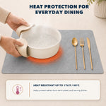 Silver | Silver rectangular placemat with heat resistance up to 176°F