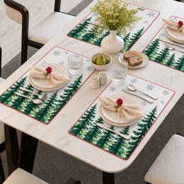 Evergreen Snowflakes Christmas PVC placemat | Christmas table setting