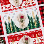 Evergreen Snowflakes Christmas PVC placemat | five-print assortment with the selected design featured