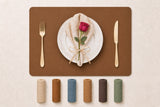 Cognac | Lace Floral Texture PVC Placemats color overview with Cognac featured