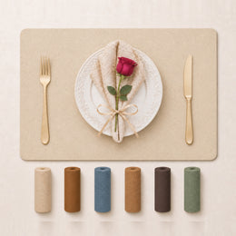 Cream | Lace Floral Texture PVC Placemats color overview with Cream featured