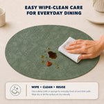 Sage | Sage placemat wipe-clean care guide