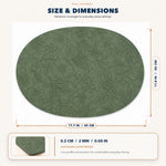Sage | Sage Oval Embossed Botanical PVC Placemats dimensions: 45 × 30 cm (approx. 17.7 × 11.8 in)