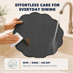 Charcoal | Charcoal placemat rinse and air-dry care guide