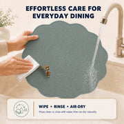 Sage | Sage placemat rinse and air-dry care guide