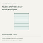 White Folding Storage Cabinet — Five Layers — original schematic diagram, not a photograph